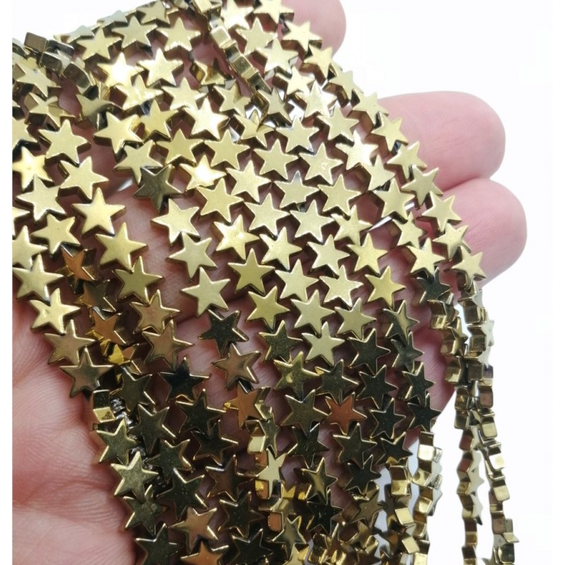 fillo Hematite STELLA LISCIO 6mm - BRONZO