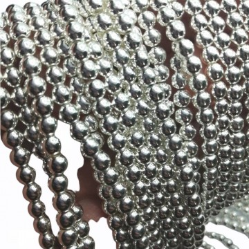 Filo Hematite TONDA LISCIA 4 mm -silver