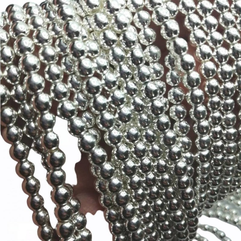 Filo Hematite TONDA LISCIA 4 mm -silver