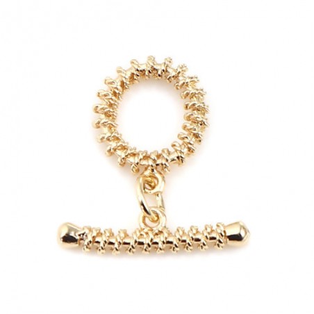 Chiusura T -bar - placcata oro 18 KT - 1 pezzo