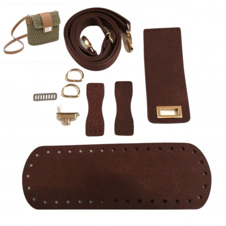SET BORSA - SIMILPELLE - MORO