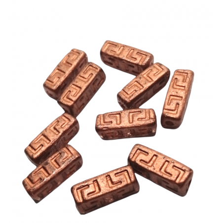 Celtic Block beads 15x5mm - COPPER- 20 pezzi
