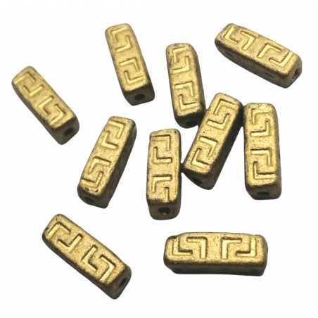 Celtic Block beads 15x5mm  -GOLD MATTE -20 pezzi