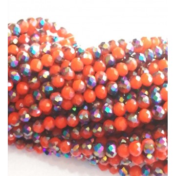 Rondelle Sfaccettate - 4X3mm – Raimbow Orange- 1 Filo