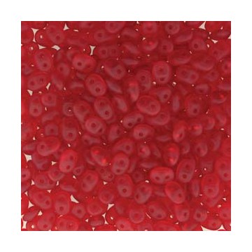 Superduo 5x2,5mm - ruby matte- 10 grams