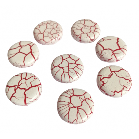 COIN BEADS 14X14mm 2 Fori - IONIC WHITE/RED - 4 Pezzi