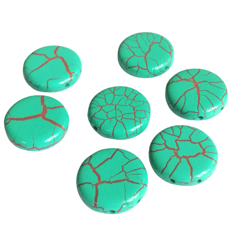 COIN BEADS 14X14mm 2 Fori -IONIC TURQUOISE...