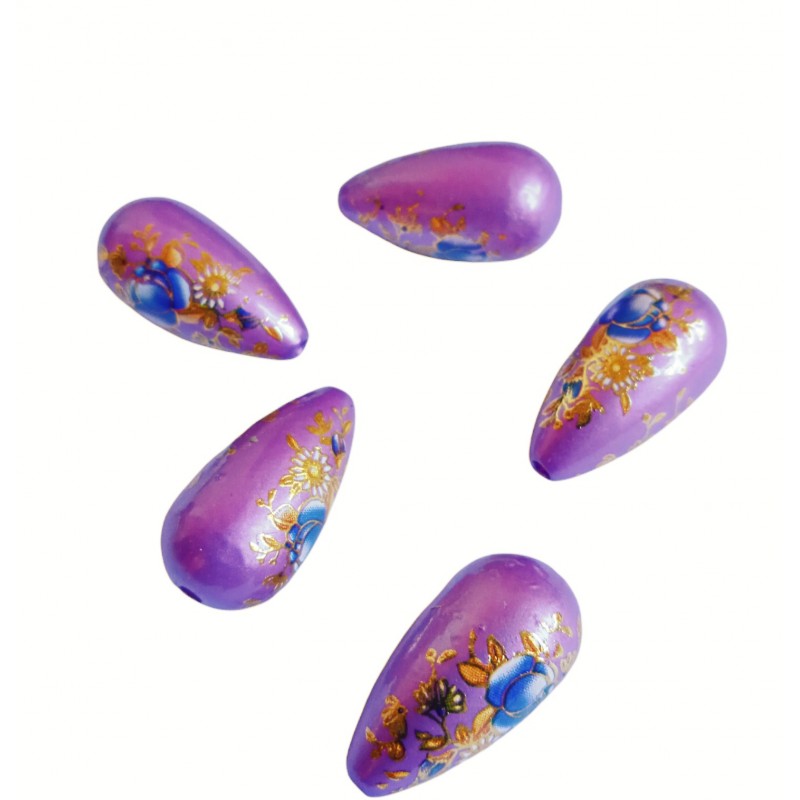 Gocce In Vetro 22X11mm -viola - acrilico...