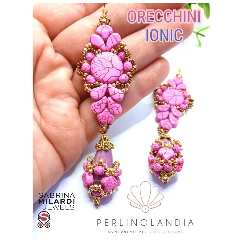 KIT + PDF " ORECCHINI IONIC - IONIC PINK/RED