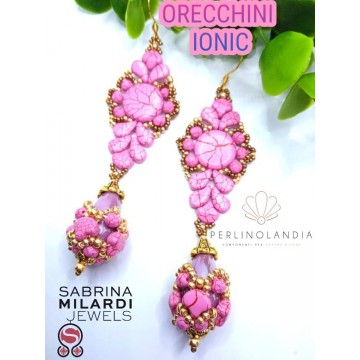 KIT + videotutorial " ORECCHINI IONIC - IONIC PINK/RED 2