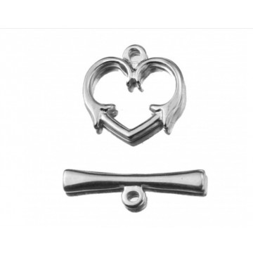 chiusura T-Bar Cuore - Acciaio - 21mm x 6mm 16mm x 15mm -...