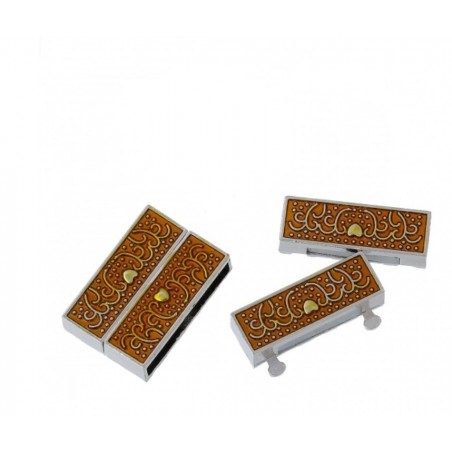 Chiusura a calamita rettangolare  smaltata - arancio - 1 set