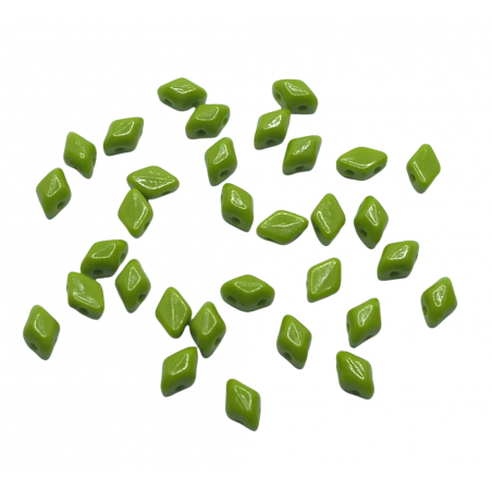 Mini Gemduo 6x4mm Matubo Opaque green - 5 grammi