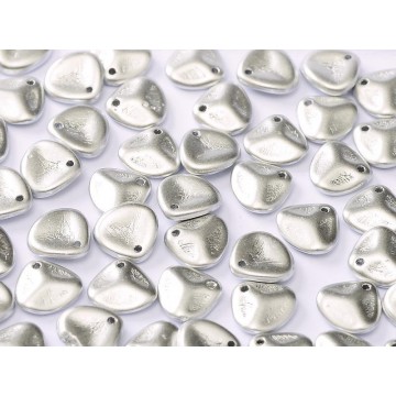 Rose Petal 8x7mm- Aluminium Silver- 30 Pezzi