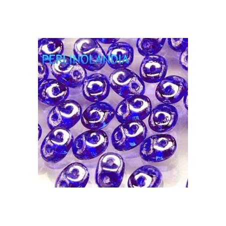 Superduo 5x2,5mm - sapphire white luster- 10 Grammi