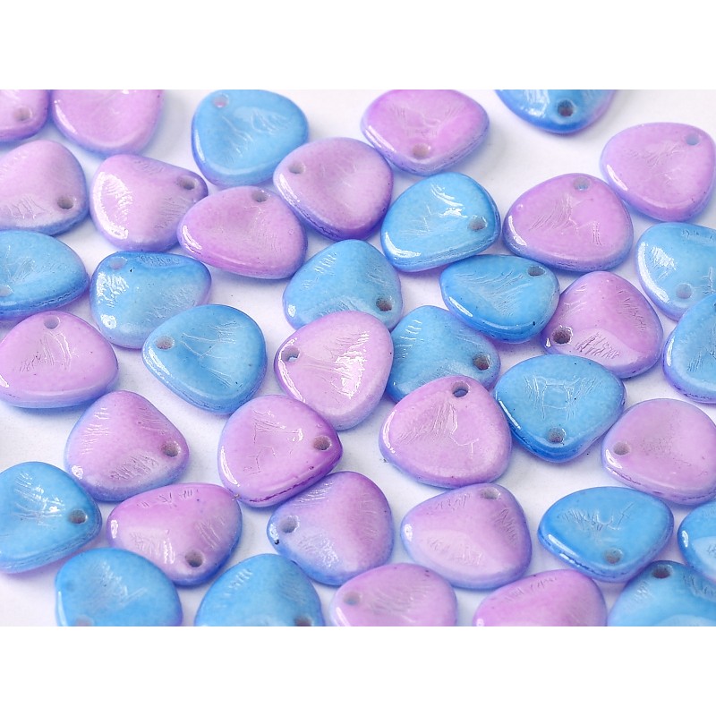 Rose Petal 8x7mm- Chalk White Funky Blue- 30 Pezzi