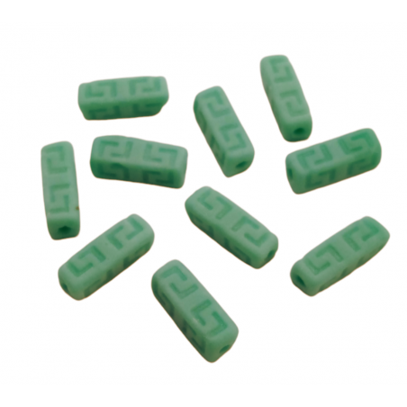 Celtic Block beads 15x5mm JADE MATTE - 20 pezzi