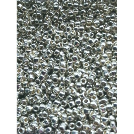 Toho Rocaille 15/0-PERMAFINISH GALVANIZED ALUMINIUM-10 Grammi