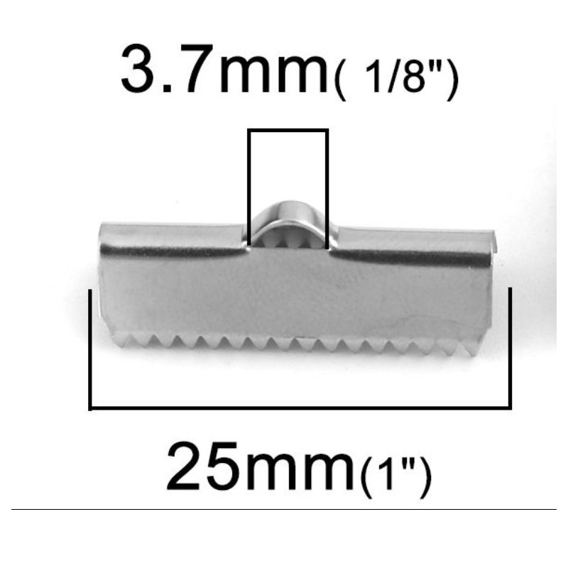 Terminale a barra - acciaio - 25x9mm - 2 pezzi