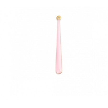 Ciondolo smaltato -rosa -38x4mm - 1 pezzo