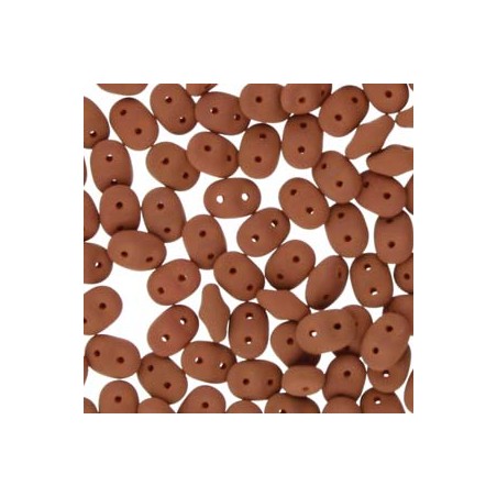 Superduo 5x2,5mm - matte velvet brick - 10 Grammi
