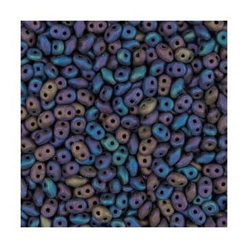 Superduo 5x2,5mm - jet rnbw iris matte- 10 Grammi