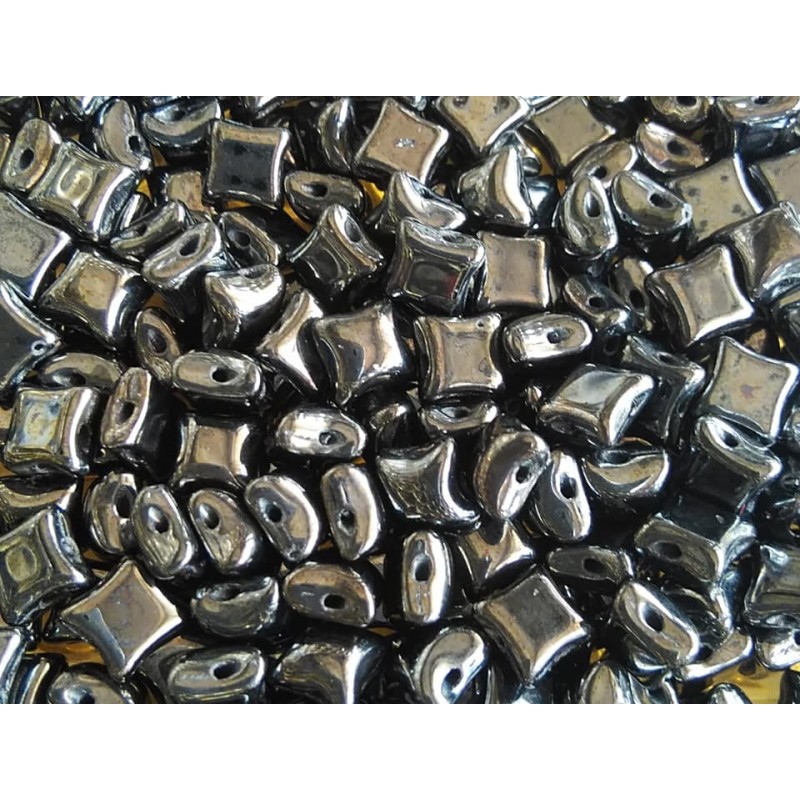Wibeduo 8x8 - jet hematite - 40 pezzi