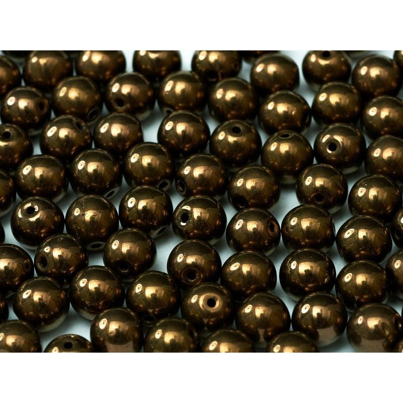 Perle 4 mm Vetro Di Boemia jet bronze- 50 Pezzi