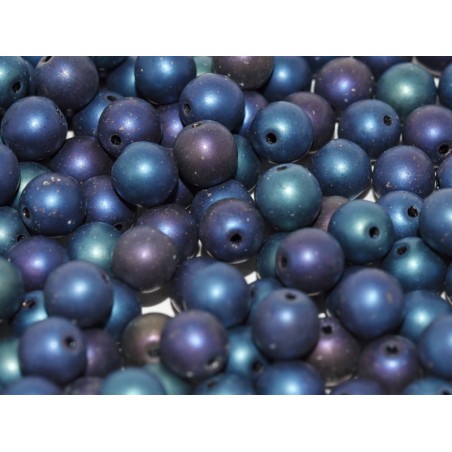 Perle 4 mm Vetro Di Boemia jet matted blue iris- 100 Pezzi