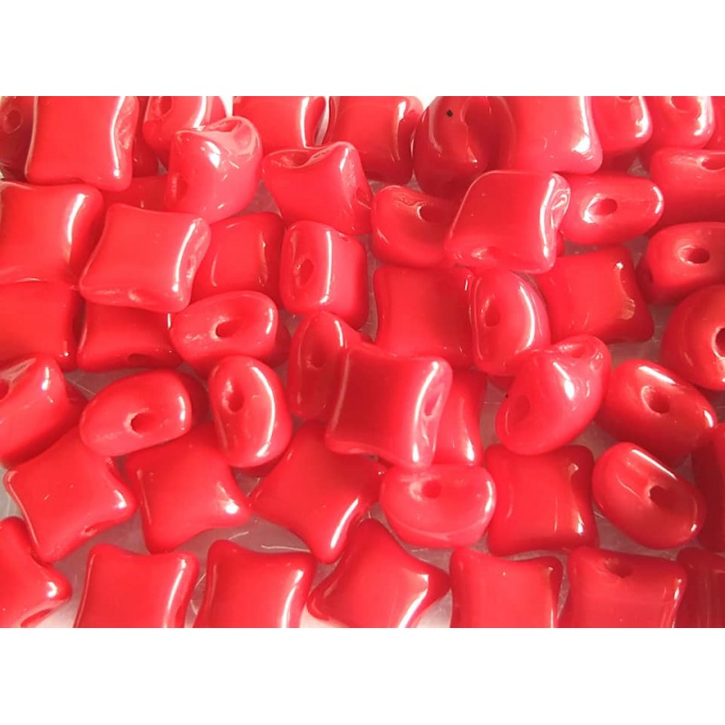 Wibeduo 8x8mm - opaque red - 40 pezzi