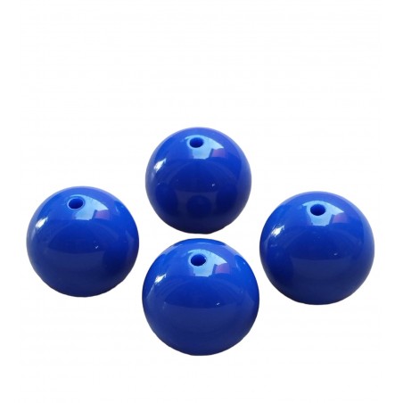 Perle 20mm - blu - 4 pezzi - resina sintetica