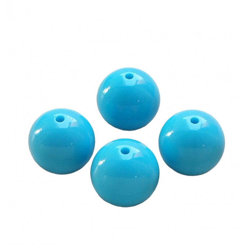 Perle 20mm - azzurro - 4 Pezzi - resina sintetica
