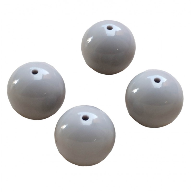 Perle 20mm - grigio - 4 Pezzi -Resina Sintetica