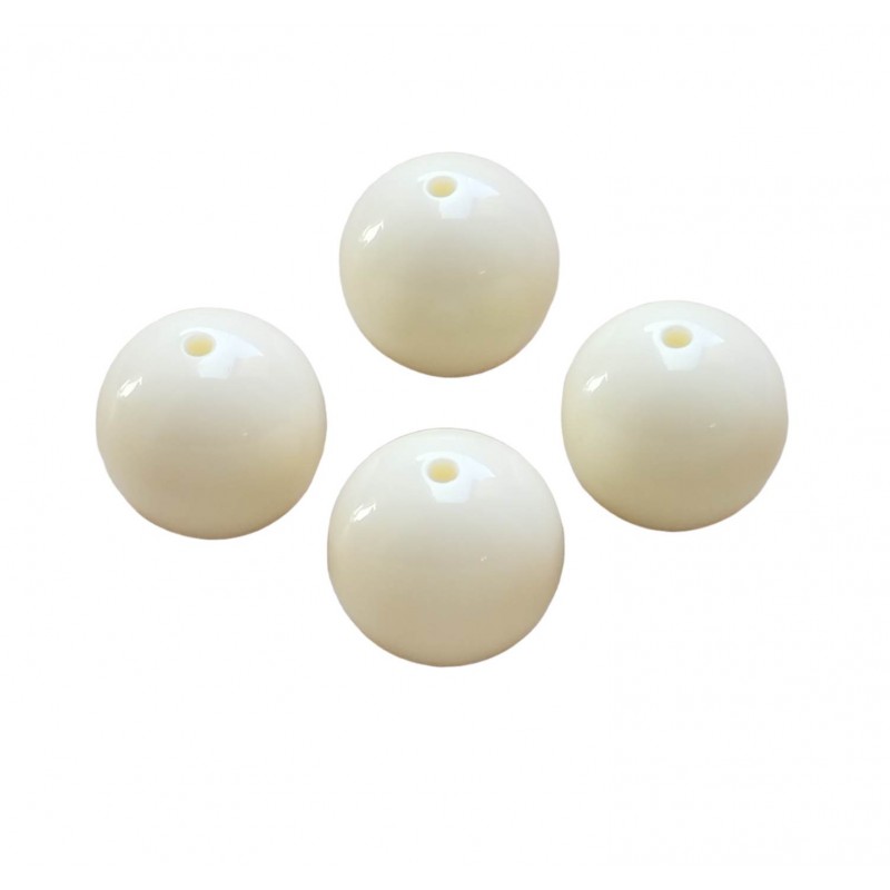 Perle 20mm - panna - 4 Pezzi -Resina Sintetica