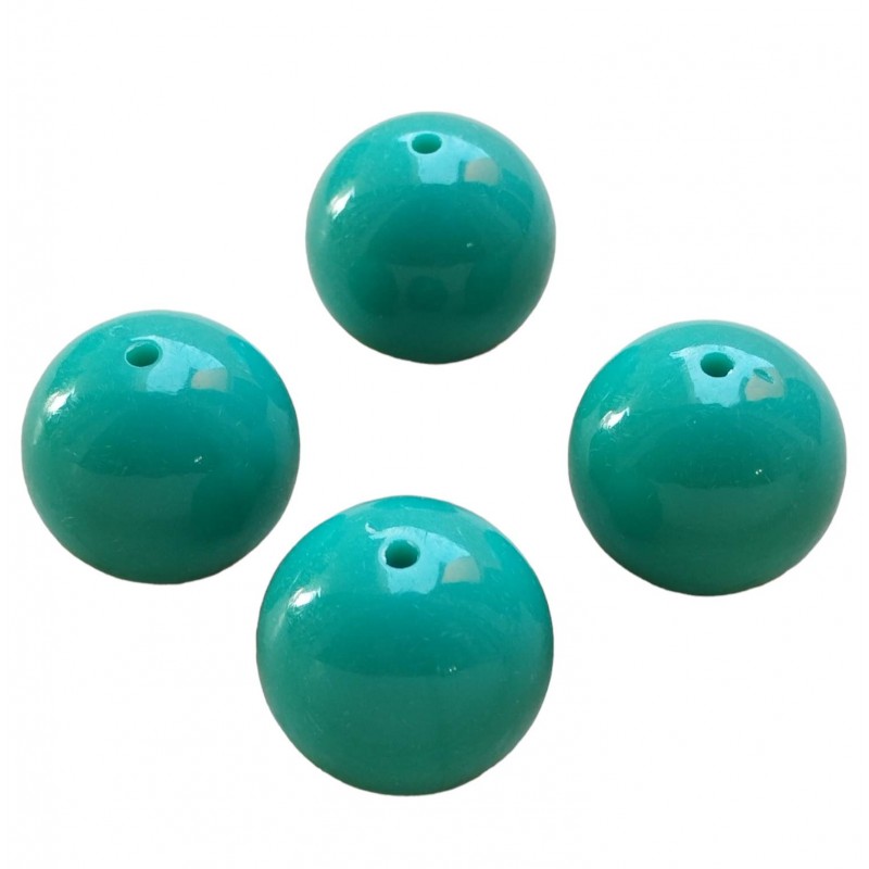 Perle 20mm - turchese - 4 Pezzi -Resina Sintetica