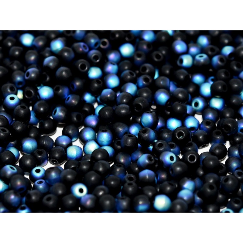 Perle 3 Mm In Vetro Di Boemia - jet ab matted -...