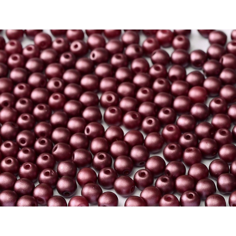 Perle 3 Mm In Vetro Di Boemia - pastel burgundy - 50 Pezzi
