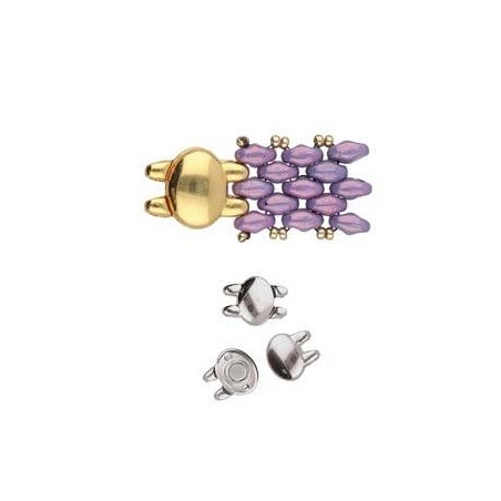 Cymbal "KYPRI II " - Chiusura Magnetica Per Superduo- Argentata- 1 Set