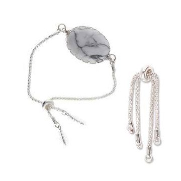 terminale per bracciale con catena regolabile e chiusura...