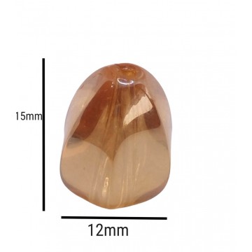 Gocce in cristallo cinese -15mm x12mm-  transparent peach...
