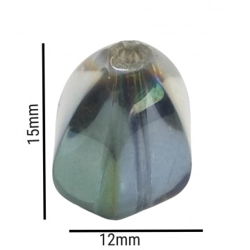 Gocce in cristallo cinese - 15mmx12mm- transparent grey-...