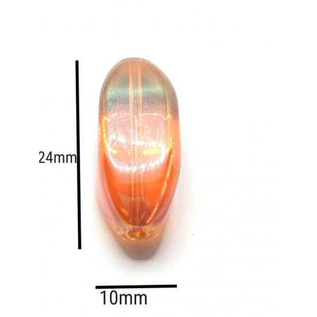 Elementi in cristallo cinese - 24mm x10mm- transparent orange- 4 pezzi