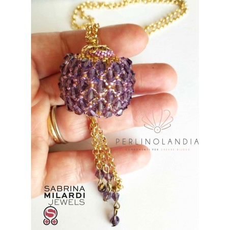 ciondolo collana sfera capricchio - violet -Gioiello Finito - Handmade - Di Sabrina Milardi
