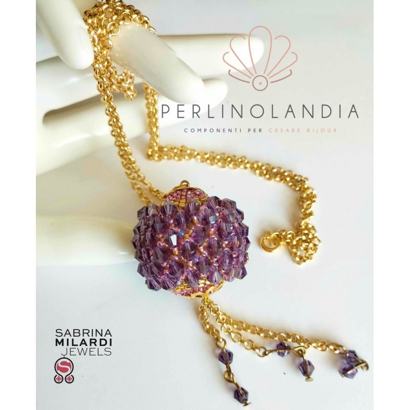 ciondolo collana sfera capricchio - violet...