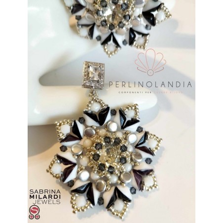 Orecchini duet black & white- gioiello finito - di Sabrina Milardi