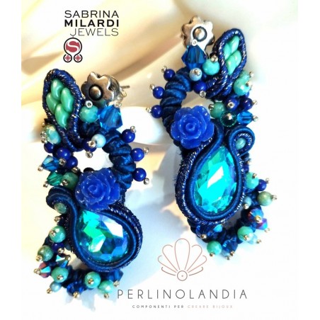 Oreccchini blu soutache - gioiello finito- di Sabrina Milardi