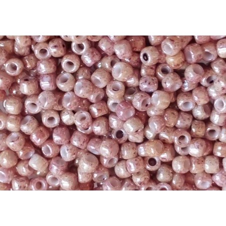 Toho rocaille 8/0 - Marbled opaque beige/pink- 10 grammi