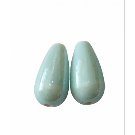 Gocce In Ceramica 20x10mm -Celeste -2 Pezzi