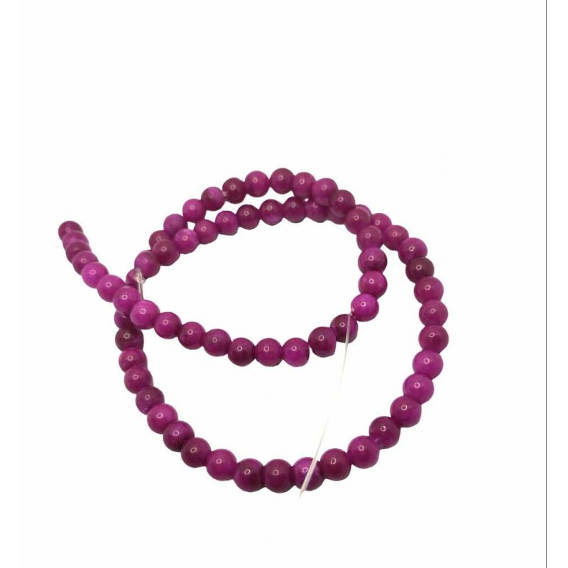 AGATA LISCIA - TONDA - 6 MM - FUCHSIA