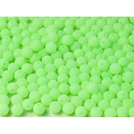 Perle 3 Mm Vetro Di Boemia- bondeli matt lime - 50 Pezzi